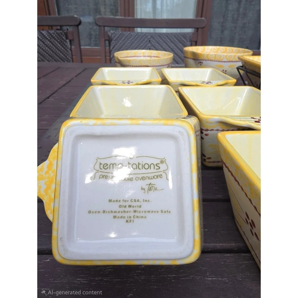 Temp-tations Old World Yellow Bakeware 10‎ Piece Set